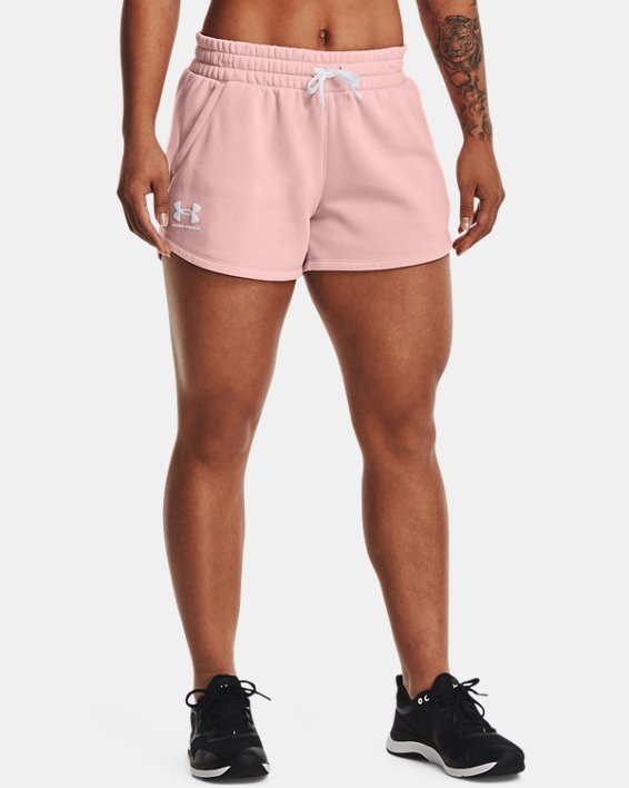 Damen UA Rival Fleece Shorts, Pink, pdpMainDesktop image number 0